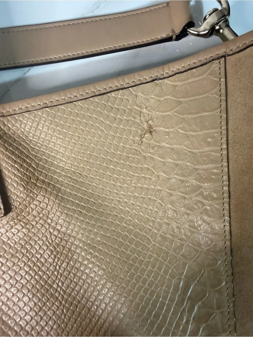 Coach Hadley Neutral Tote Bag with Scarf Accent